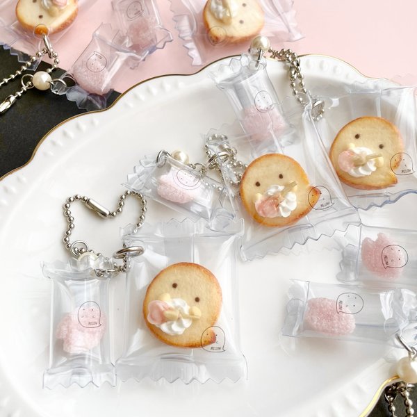 【送料込】桜おばけクッキーと桜キャンディのボールチェーン