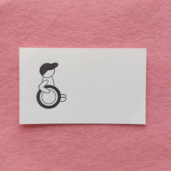 ミニメッセージカード（車椅子+帽子）