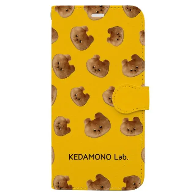 〈KEDAMONO Lab.〉手帳型スマホケース たくまくん