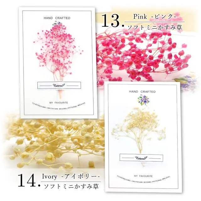 13 ソフトミニかすみ草　ピンク【ドライフラワー Bouquet-ブーケ-】ネイル・レジン封入・ガラスドーム・ハーバリウムに