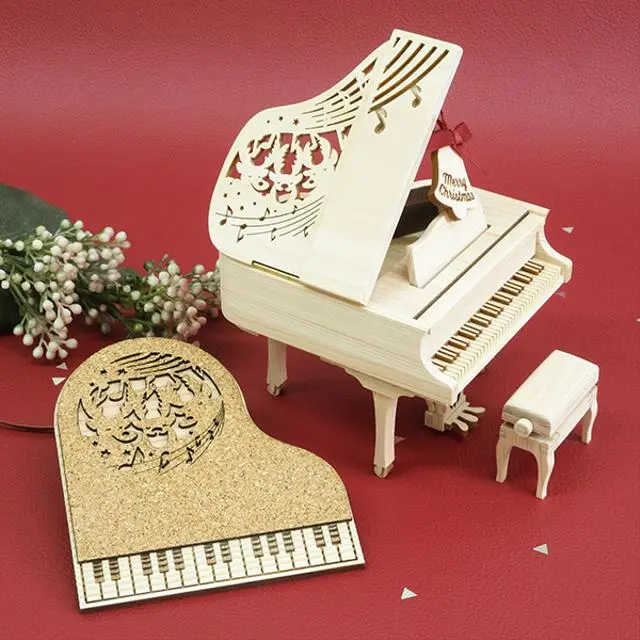 【クリスマス限定】ひのきのアートピアノセット　～トナカイのコーラス～