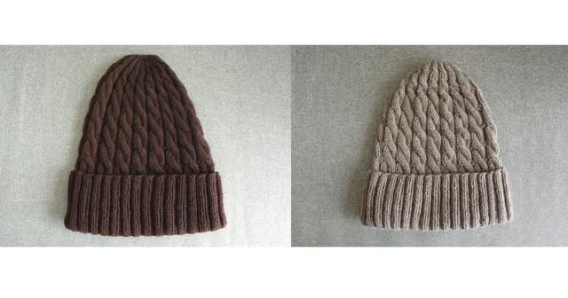 『アルパカ混 ケーブル模様のニット帽』の新色「チョコレート」「ブラウン」を販売開始しました