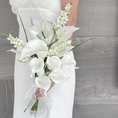 カラー×アンスリウム♪ウェディングブーケ  アーティフィシャルフラワー ブートニア付き 造花 造花ブーケ 花束 結婚式 ブライダルブーケ