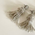 作品Beads tassels pieced earrings [silver]