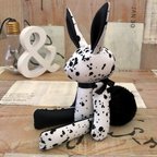 作品受注製作*　monotone rabbit　(no.110) ぬいぐるみ　うさぎ