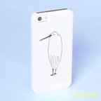 作品＊サギなヤツ＊ スマホケース 白 機種選べます  サギ さぎ 鷺 トリ 鳥  イラスト シンプル 可愛い iPhone Android