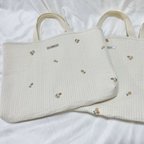 作品さくらんぼ刺繍入りレッスンバッグ