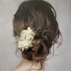 作品《再販》ドライフラワー ヘッドパーツ 髪飾り ヘアアクセサリー 結婚式  卒業式