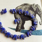 作品【2コセット】JIRI＊IVANA#czech beads#チェコビーズ　elephant🐘14✖️10㍉ cobalt blue/bronze