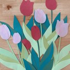 作品壁面飾り＊季節の花シリーズ【チューリップ】色2種類より選択　3月　4月　5月