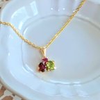 作品~秋irohoshi~ruby & garnet & peridot　necklace