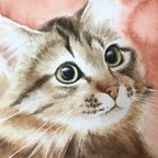 作品水彩画「ねこ」