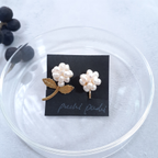 作品pearl＆vintage flower earrings