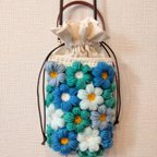 作品【受注生産】3wayお花モチーフのスマホショルダー【Blue】