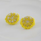 作品【特集掲載】Lemon Candy　刺繍のピアス　