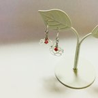 作品🌹ローズピアス/イヤリング*赤のスワロフスキー