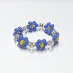 作品beads ring ☽ daisy blue