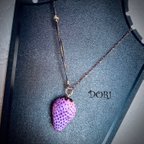 作品 BAD Strawberryレザーネックレス🍓PURPLE