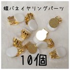 作品カンなし蝶バネイヤリングパーツ 丸皿 ゴールド10個(5ペア)