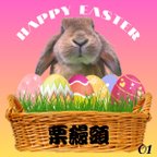 作品【Happy Easter】うちの子リバーシブルアクリルキーホルダー