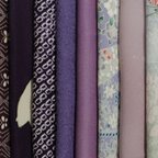 作品正絹　着物はぎれ10枚セット　紫系　和小物、つまみ細工に 