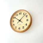 作品KATOMOKU muku clock 4 LL-size オーク km-142OARC 電波時計 連続秒針 掛け時計 大きい