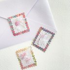 作品刺繍シール（セット）/桜と花柄生地