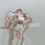 作品-Summer Collection- clear pink wire hair stick