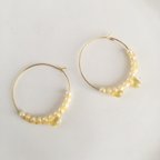 作品［ピアス] シロップパールフープピアス 