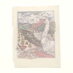 作品優雅な白い鳥 リトアニア洋書 カルトン 戯画 イラスト図版 ヴィンテージペーパー 2002－5