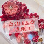 作品☆SALE品☆エンジ×サーモンピンク 古典柄