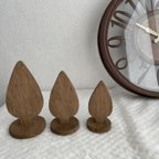 作品【ブラウン＊3個セット】木製 北欧 木 ツリー 木工雑貨 
