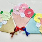 作品花束カード　３色セット　お花　ブーケ
