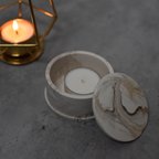 作品キャンドル入れにも◎Marble candle box  丸型〈Braun〉