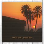 作品 California Sunset -Today was a good day- Fablic Art ファブリックアートパネル