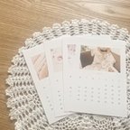 作品カレンダー　2022年　ポストカード　韓国　淡色　くすみ　インテリア　シンプル　大人っぽい　ゆるふわ