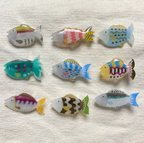 作品カラフル＊小さなお魚ブローチ