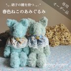 作品【ぴぴた様専用オーダー品】硝子の瞳をもつ、春色ねこのあみぐるみ