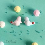 作品ベルーガのピアス（イヤークリップ）/White Dolphin Earrings