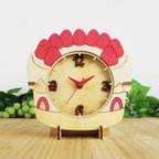 作品「ショートケーキ」木製置き掛け時計　