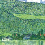 作品グスタフ・クリムト「アッタ―湖畔のリッツベルク」 クロスステッチ刺繍図案 