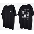 作品最高峰のTシャツ生地使用！ 色々な音楽ジャンルをプリントした音楽Ｔ 【ブラック】ヘビーウェイトの半袖クルーネッ