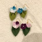 作品つまみ細工 紫陽花ピアス