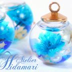 作品【送料無料】フラワースノードームピアス ～人魚姫の花飾り～