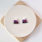 作品花束ピアス／イヤリング(purple)