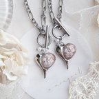 作品pink heart ♡mantel necklace ・.。.＊* silver