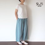 作品大人の　サルエルバルーンパンツ　（ブルグリーン） Adult  sarouel balloon pants ( Blue-green)