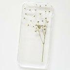 作品押し花のiPhoneケース かすみ草 