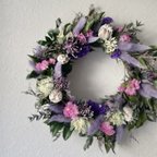 作品〜ユーカリ・スターチス・ラグラスのdryflower natural wreaths〜プリザーブド素材も使って綺麗長持ち！
