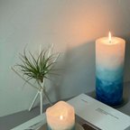 作品グラデーション キャンドル gradation candle  泡海　~awaumi~   (L size)　　【受注後製作商品】